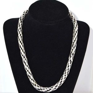 Handmade Necklace With Woven Chain Structure